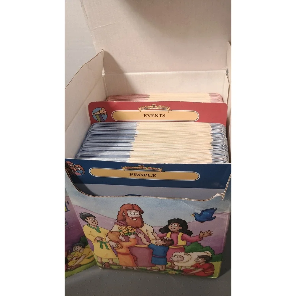 Grolier The Beginners Bible Flashcards Kids Multicolor Good Educational Vintage